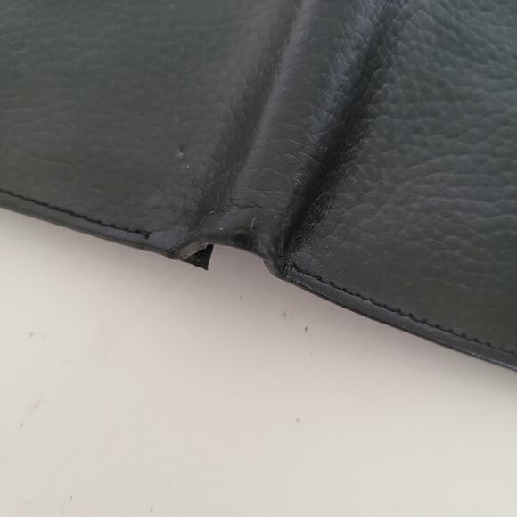 Dunhill Designer Mens Wallet Black Bifold Leather Folding Medium Logo Vintage - Picture 10 of 11